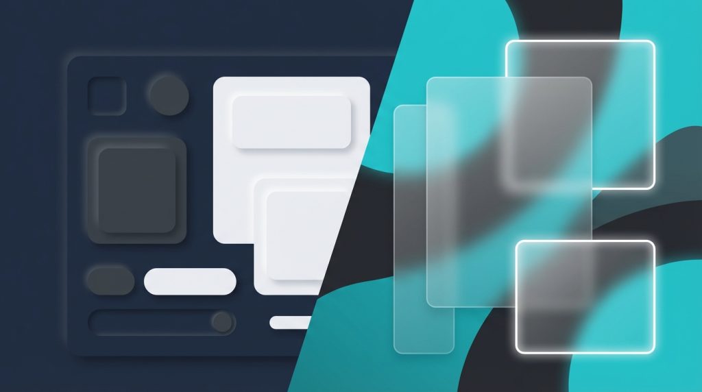 Read more about the article Neumorphism vs. Glassmorphism: Trends or Fads?